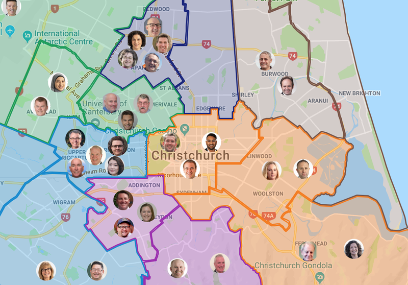 Christchurch City Councillor Candidate Map